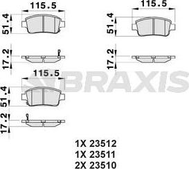 Braxis AB0036 - Kit pastiglie freno, Freno a disco autozon.pro