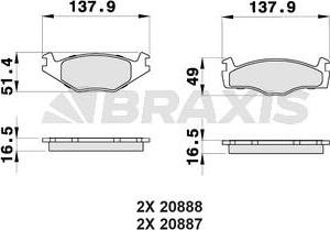 Braxis AB0026 - Kit pastiglie freno, Freno a disco autozon.pro