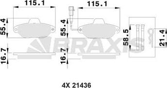 Braxis AB0028 - Kit pastiglie freno, Freno a disco autozon.pro