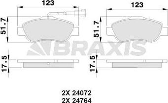 Braxis AB0022 - Kit pastiglie freno, Freno a disco autozon.pro