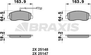 Braxis AB0199 - Kit pastiglie freno, Freno a disco autozon.pro