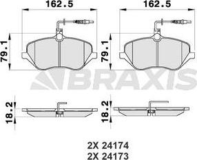 Braxis AB0194 - Kit pastiglie freno, Freno a disco autozon.pro