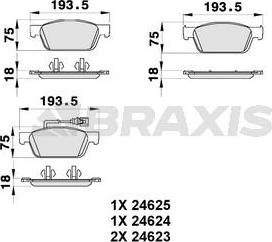 Braxis AB0195 - Kit pastiglie freno, Freno a disco autozon.pro