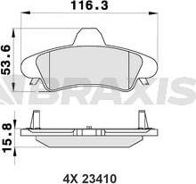 Braxis AB0192 - Kit pastiglie freno, Freno a disco autozon.pro