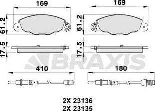 Braxis AB0197 - Kit pastiglie freno, Freno a disco autozon.pro