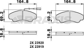 Braxis AB0141 - Kit pastiglie freno, Freno a disco autozon.pro