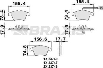 Braxis AB0148 - Kit pastiglie freno, Freno a disco autozon.pro