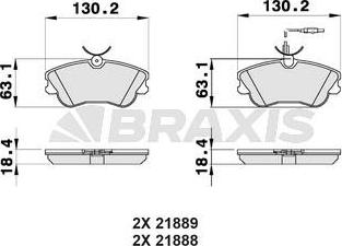 Braxis AB0143 - Kit pastiglie freno, Freno a disco autozon.pro