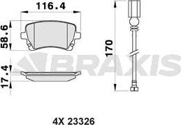 Braxis AB0159 - Kit pastiglie freno, Freno a disco autozon.pro