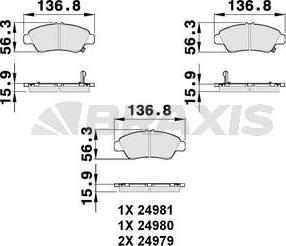 Braxis AB0150 - Kit pastiglie freno, Freno a disco autozon.pro