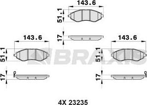 Braxis AB0158 - Kit pastiglie freno, Freno a disco autozon.pro