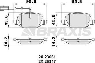 Braxis AB0165 - Kit pastiglie freno, Freno a disco autozon.pro