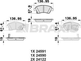 Braxis AB0163 - Kit pastiglie freno, Freno a disco autozon.pro