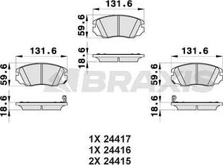 Braxis AB0167 - Kit pastiglie freno, Freno a disco autozon.pro