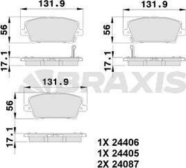 Braxis AB0103 - Kit pastiglie freno, Freno a disco autozon.pro