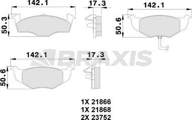 Braxis AB0102 - Kit pastiglie freno, Freno a disco autozon.pro