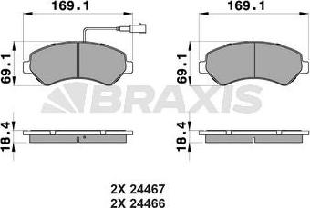 Braxis AB0111 - Kit pastiglie freno, Freno a disco autozon.pro