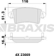 Braxis AB0113 - Kit pastiglie freno, Freno a disco autozon.pro