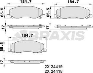 Braxis AB0186 - Kit pastiglie freno, Freno a disco autozon.pro