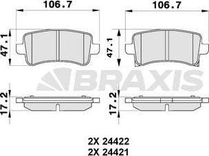 Braxis AB0180 - Kit pastiglie freno, Freno a disco autozon.pro