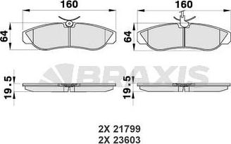 Braxis AB0181 - Kit pastiglie freno, Freno a disco autozon.pro