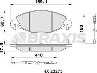 Braxis AB0188 - Kit pastiglie freno, Freno a disco autozon.pro