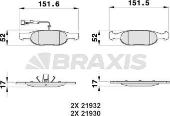 Braxis AB0182 - Kit pastiglie freno, Freno a disco autozon.pro