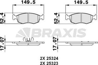 Braxis AB0135 - Kit pastiglie freno, Freno a disco autozon.pro