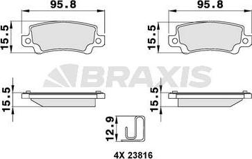 Braxis AB0136 - Kit pastiglie freno, Freno a disco autozon.pro