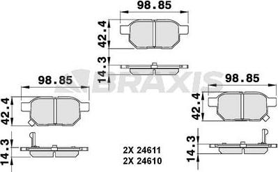 Braxis AB0138 - Kit pastiglie freno, Freno a disco autozon.pro