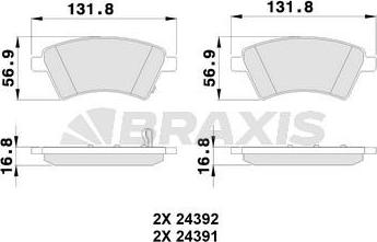 Braxis AB0121 - Kit pastiglie freno, Freno a disco autozon.pro