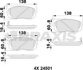 Braxis AB0123 - Kit pastiglie freno, Freno a disco autozon.pro