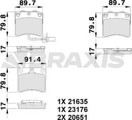 Braxis AB0179 - Kit pastiglie freno, Freno a disco autozon.pro