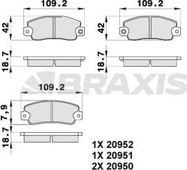 Braxis AB0174 - Kit pastiglie freno, Freno a disco autozon.pro