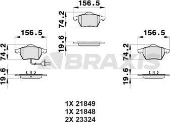 Braxis AB0171 - Kit pastiglie freno, Freno a disco autozon.pro