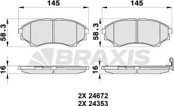 Braxis AB0178 - Kit pastiglie freno, Freno a disco autozon.pro