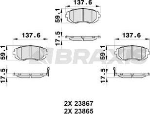 Braxis AB0173 - Kit pastiglie freno, Freno a disco autozon.pro