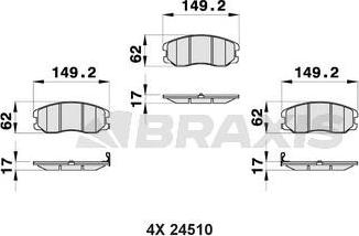 Braxis AB0172 - Kit pastiglie freno, Freno a disco autozon.pro