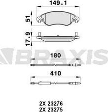 Braxis AB0394 - Kit pastiglie freno, Freno a disco autozon.pro