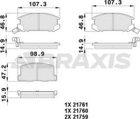 Braxis AB0390 - Kit pastiglie freno, Freno a disco autozon.pro