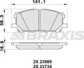 Braxis AB0344 - Kit pastiglie freno, Freno a disco autozon.pro