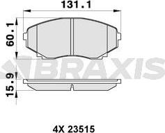 Braxis AB0341 - Kit pastiglie freno, Freno a disco autozon.pro