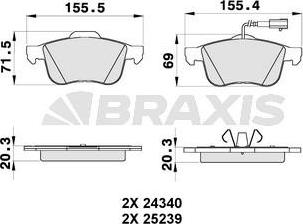 Braxis AB0348 - Kit pastiglie freno, Freno a disco autozon.pro