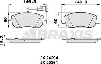 Braxis AB0342 - Kit pastiglie freno, Freno a disco autozon.pro