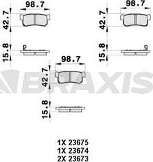 Braxis AB0359 - Kit pastiglie freno, Freno a disco autozon.pro