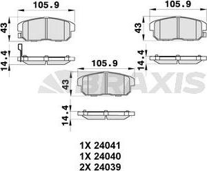 Braxis AB0354 - Kit pastiglie freno, Freno a disco autozon.pro