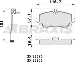 Braxis AB0358 - Kit pastiglie freno, Freno a disco autozon.pro