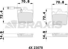 Braxis AB0361 - Kit pastiglie freno, Freno a disco autozon.pro