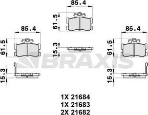 Braxis AB0309 - Kit pastiglie freno, Freno a disco autozon.pro