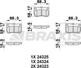 Braxis AB0319 - Kit pastiglie freno, Freno a disco autozon.pro